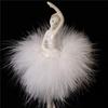 White/Pink Ballerina Music Box Figurine Plays Swan Lake, Hand-Painted Ballet Girl Feather Skirt Musical Gift for Birthday