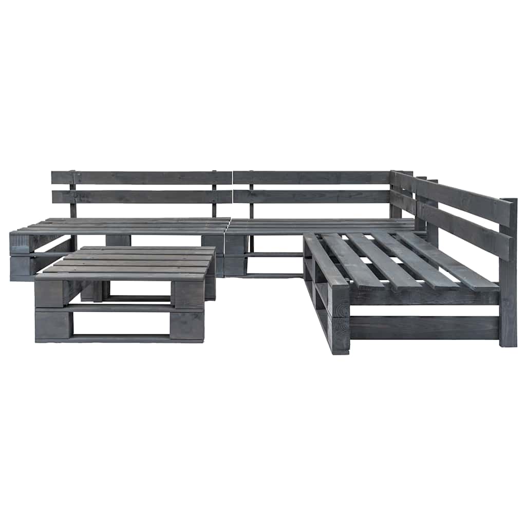 4 piece grey pallet wood garden sofa set