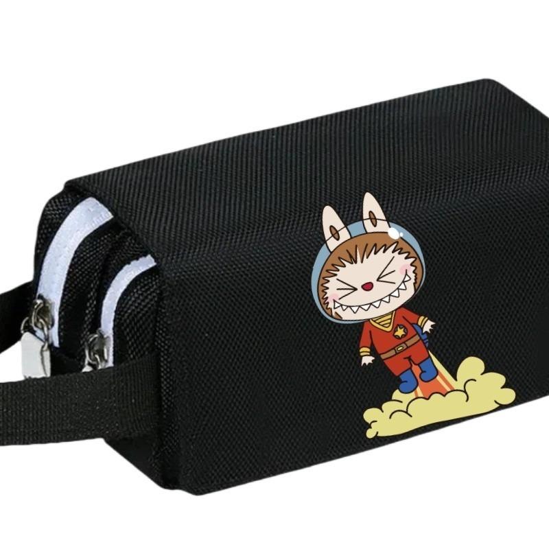 New Large-capacity Double-layer Handheld Pencil Bag for Primary and Secondary School Students