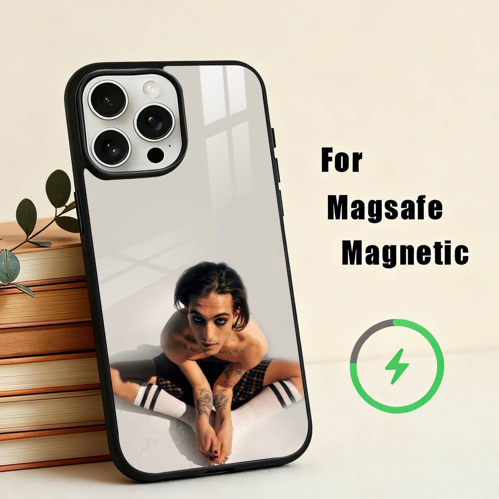 M-Maneskin-N D-Damiano David  Phone Case For iPhone17,16,15,14,13,12,11 Plus,For Magnetic Wireless Charge Cover