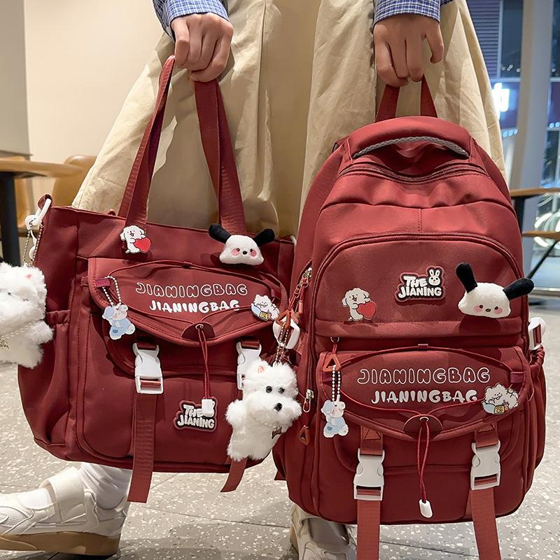 Schoolbags Children Elementary School Girls Junior High School College Students Two Piece Set of Large Capacity Backpacks