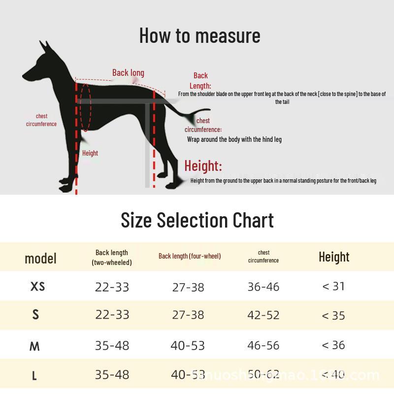 

Dog & Cat Hind Limb Wheelchair: Retractable, Lightweight Support for Pet Mobility Small