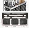 304 Stainless Steel Stand Wall Mounted Kitchen Storage Rack Knife Holder Cutlery Box Organizer Container
