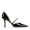 Fashion Star-Style Luxury Pearl Rhinestone Patent Leather Pointed-Toe High Heels For Women Women'S Party Wedding Shoes