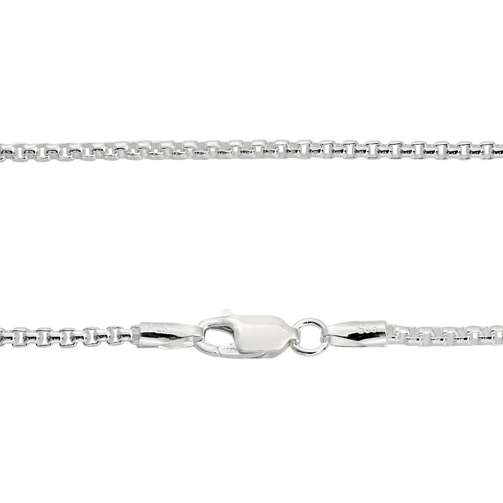 Sears Square Chain Silver 55cm Necklace, 925, 2.0mm Wide,