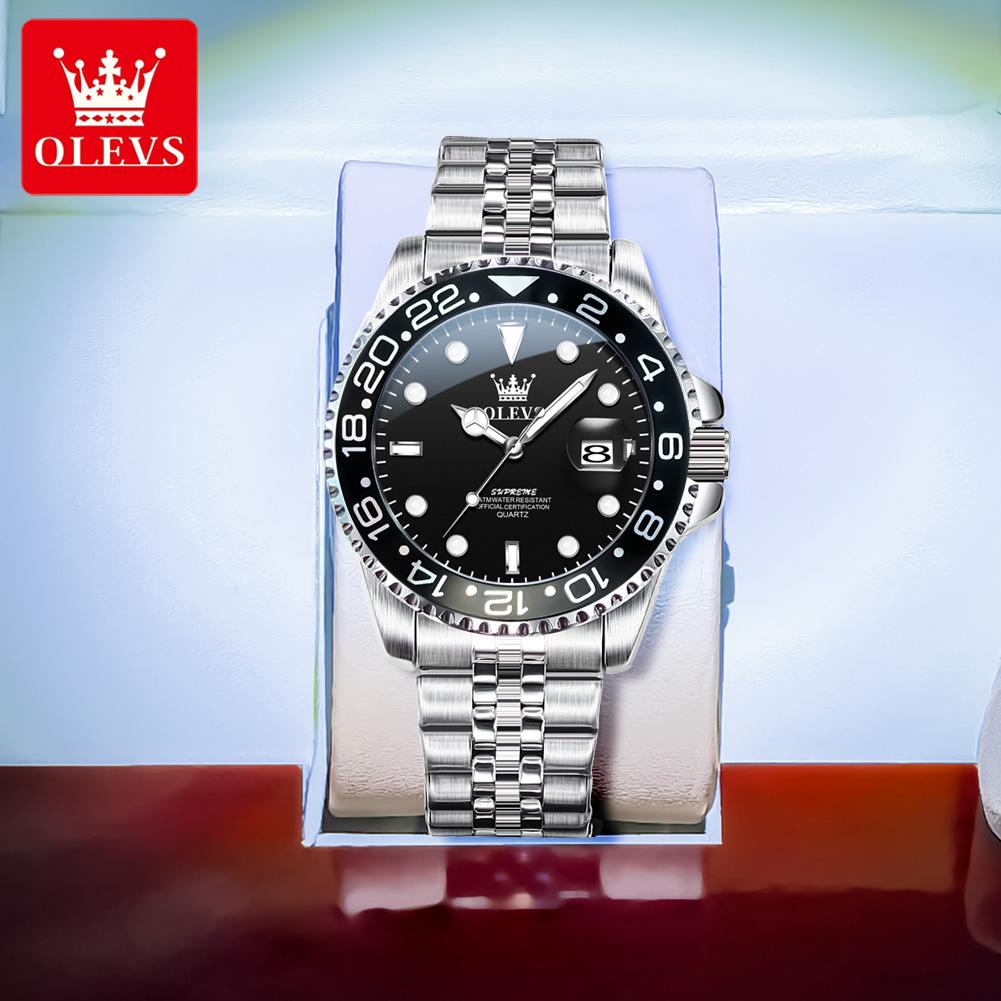 OLEVS Mens Watch Original Calendar Quartz Wristwatch Waterproof Luminous Business Men's Hand Clock Watches For Men