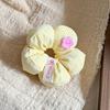 New Product Children's Cotton Floral Flower Ponytail Headband Baby Fabric Five-petal Flower Hair Band Plaid Large Intestine Ring