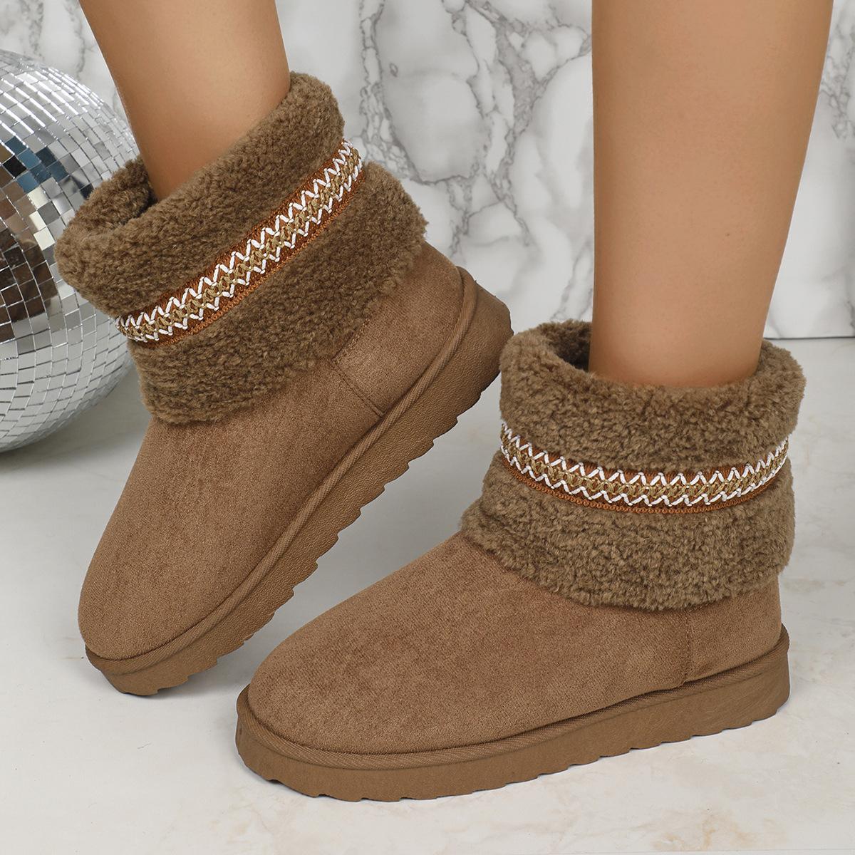 Новые зимние сапоги женские бархатные теплые модные повседневные зимние снежные шнурованные хлопковые туфли 41 малиновый 4260₽