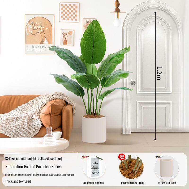 Large Artificial Traveler's Palm and Bird of Paradise Potted Tree for Indoor Decoration