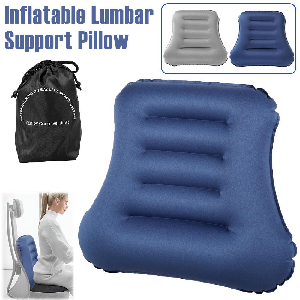 Inflatable Lumbar Support Pillow Ergonomic Portable Back Support Pillow Comfortable Office Chair Cushion for Home Car Traveling