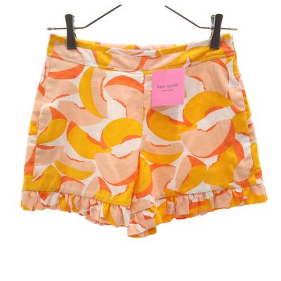 Kate Spade NEW YORK Unused Linen Blend Fruit Pattern Shorts 0 0 Yellow Women Used