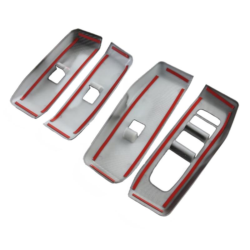 Car Accessories For Toyota Land Cruiser LC250 Carbon Fibre Texture Window Rises Cover Glass Switch Auto Parts Trim Stickers 2024