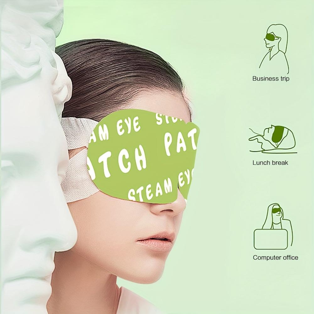 10pcs Hyaluronic Acid Steam Eye Masks, Latex-Free, Moisturizing Eye Treatments for All Skin Types, Soothing Nap & Travel Steam Compress with UV Block