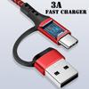 Nylon Braided 3 In 1 Multiple Usb Cable Adapter Super Fast Charging For Type-c Iphone Android