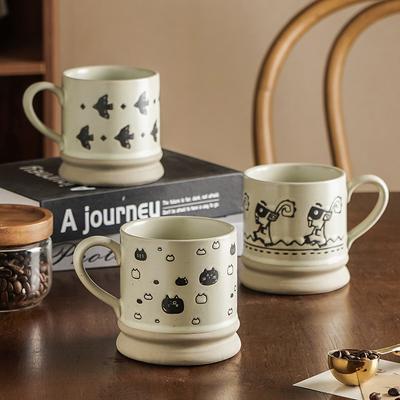 Kreativní Ručně Vyráběné Japonské Retro Hrubé Hliněné Kávové Šálky Odpolední Čaj Domácí Pijáky Keramické Šálky Vysoké Úrovně Vzhledu
