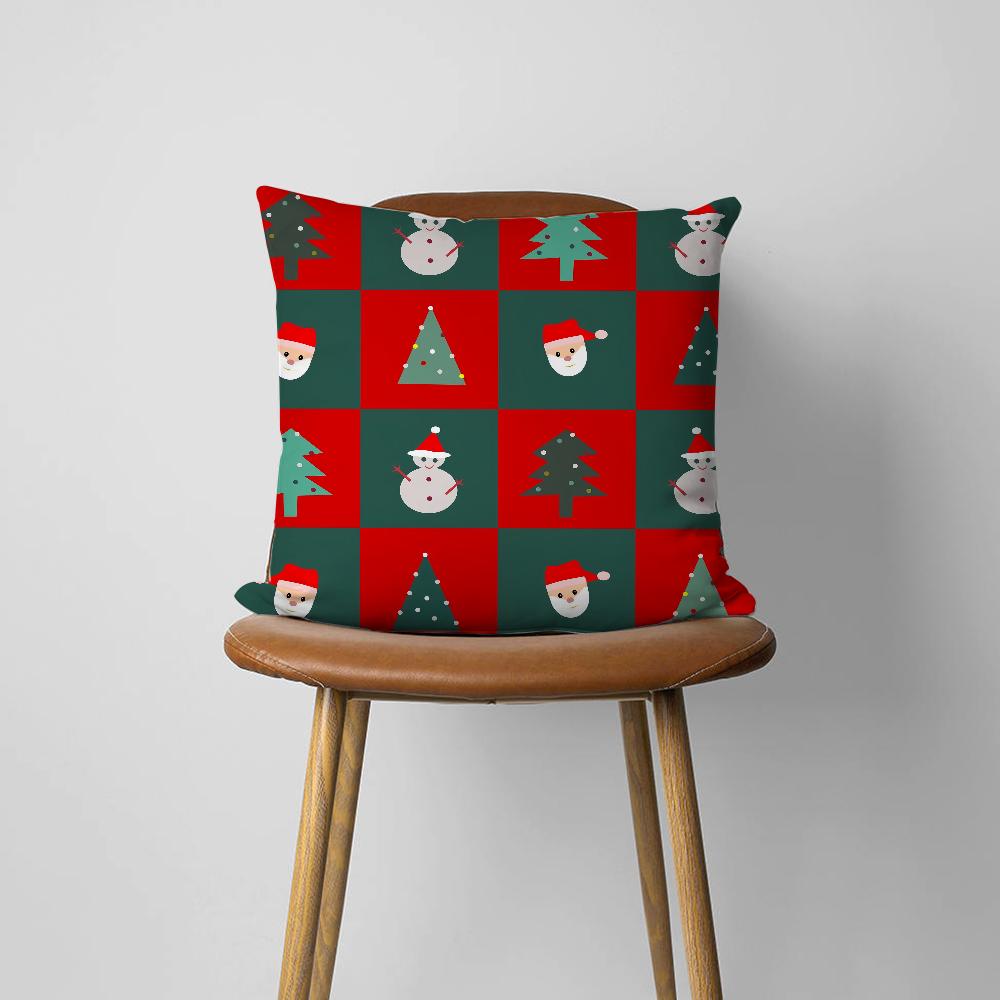 Merry Christmas HO HO Santa Claus Cushion For Bedroom Car Coffee Shop Room Soft and Living Room Sofa Decorative Pillow Cover Cas