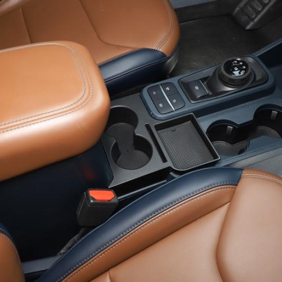 Black ABS Center Console Cup Drink Holder Storage Box For Ford Maverick