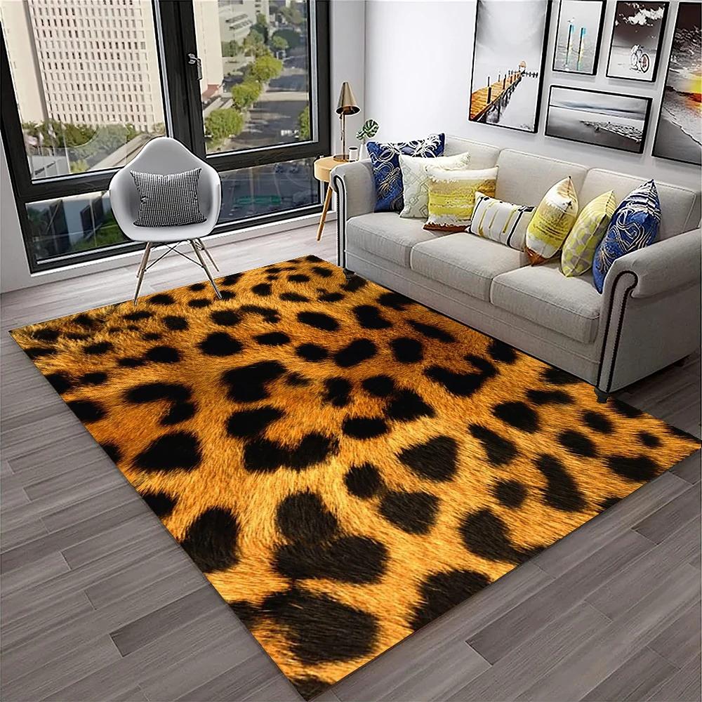 Wild Leopard Stripe Print Series Carpet Rug for Home Living Room Bedroom Sofa Doormat Decor,kid Play Area Rug Non-slip Floor Mat