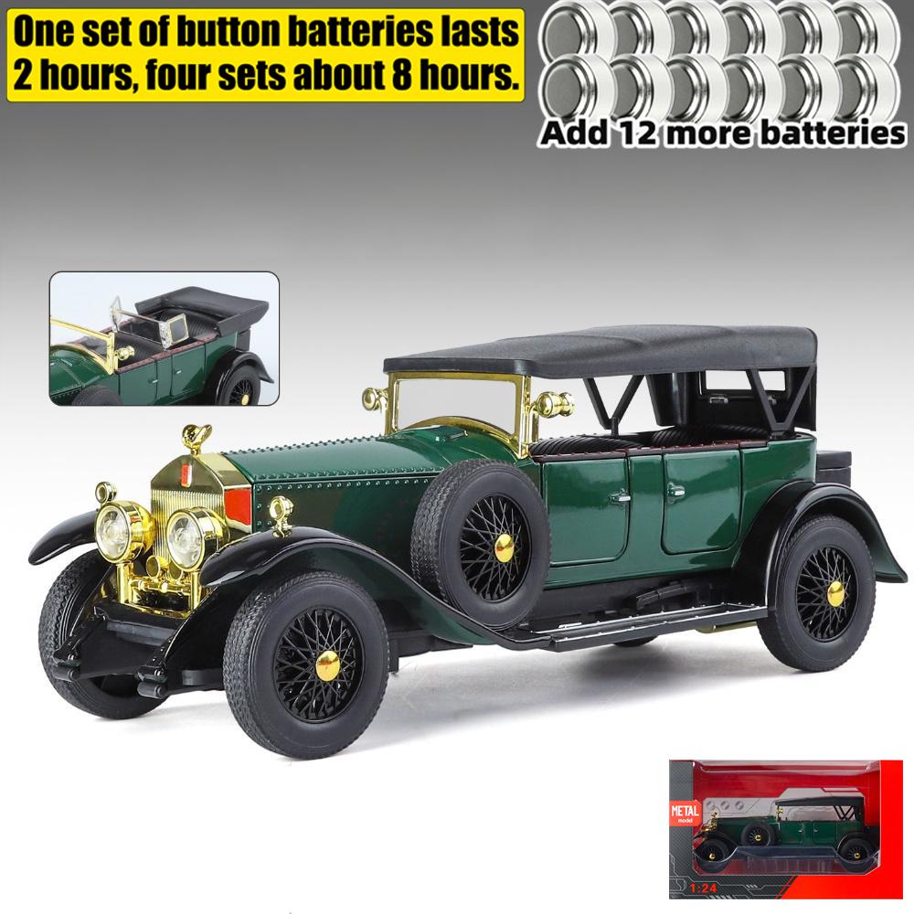 1:24 Rolls Royce Phantom I 1925 Luxury Car Alloy Metal Diecast Model Car Sound And Light Home Decoration Ornaments Classic Retro