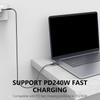 30cm-2m 40Gbps Data Transmission Wire Type C Straight Head To Elbow Extension Line 8K Video and 240W Fast Charging Cord