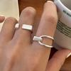 PONYKISS  Sterling Silver Minimalist Personality Geometric Rings for Women Trendy Opening Fine  Irregular Accessories