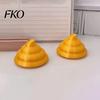Burr-free Figurine 3D Printed Golden Poop Rotating Figurine, Luck Fortune Desk Decor, Funny Car Wealth Symbol Decoration Accessory with Turnable Base,