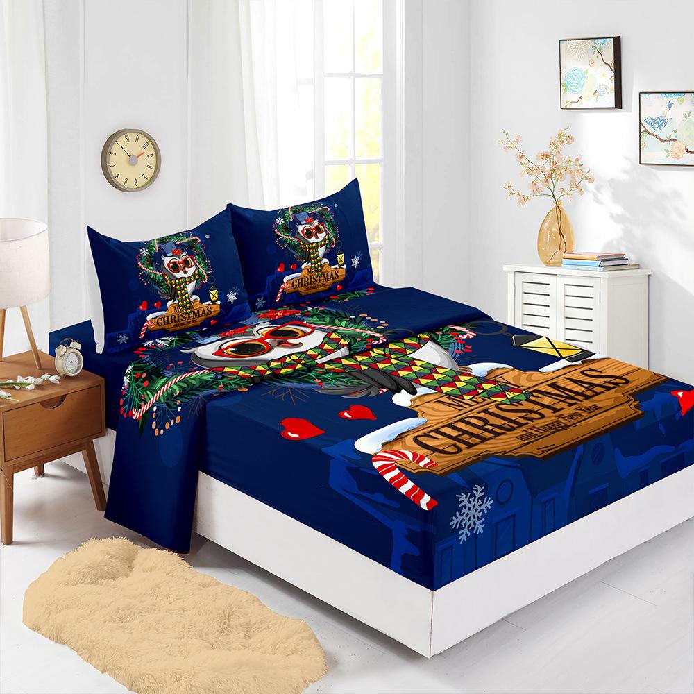 Popular Christmas Mattress Four-Piece Children'S Bedding Digital Printing Mattress Protective Cover