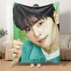1Pc Cha Eun-woo Print Blanket Soft Comfortable Polyester Throw All Seasons Use Bedroom Office Outdoor Christmas Gift Choice Portrait Photo Print Print