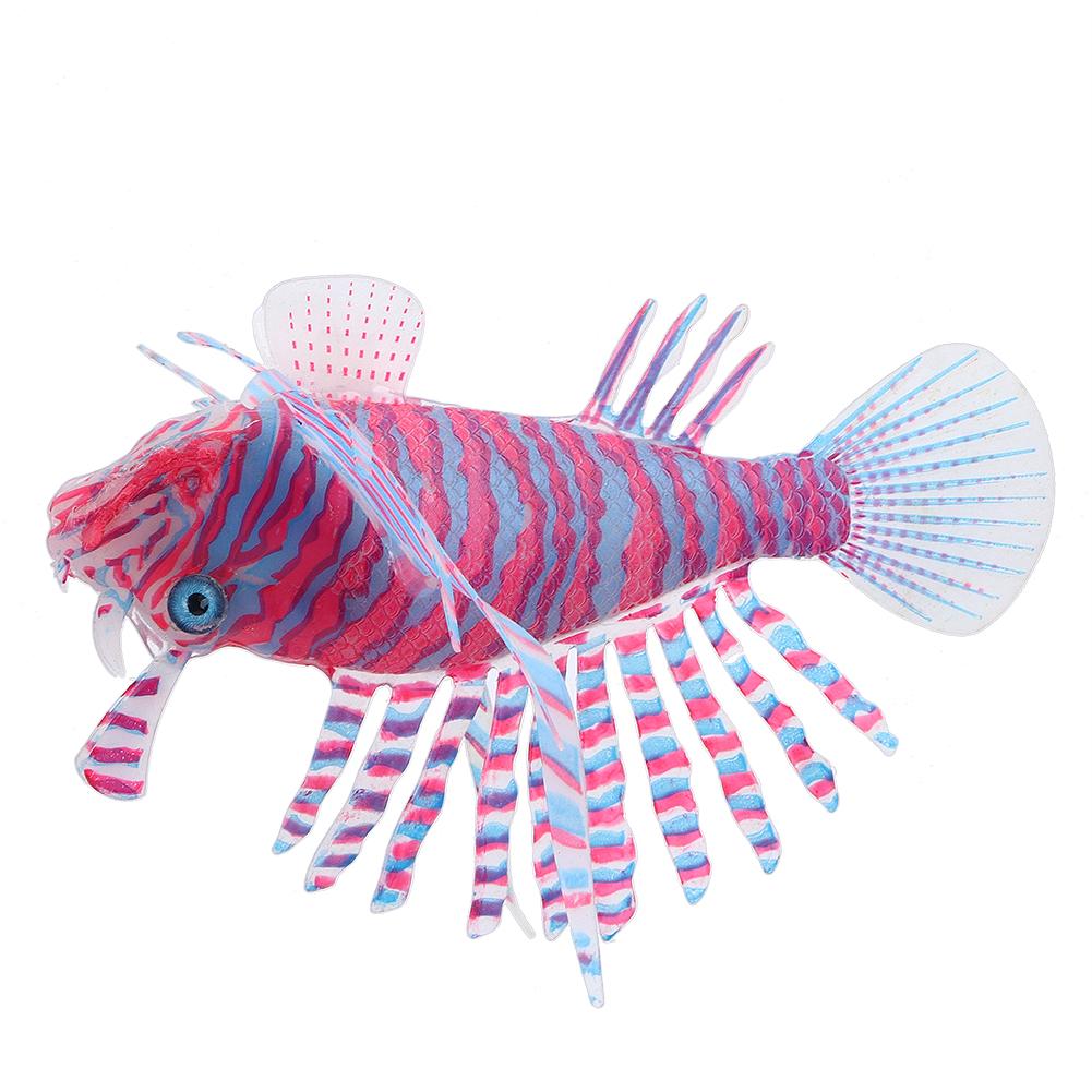 Aquarium Artificial Simulated Silicone Lionfish Luminous Ornament Fish   Decoration