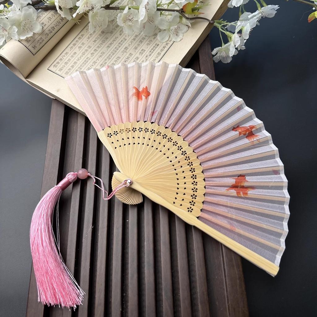 4.5 Inch Mini Bamboo Folding Fan 15cm Handheld Classic Chinese Fan Portable Compact Fan for Women Men Cosplay Anime Gift