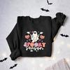 2025 Halloween Ghost Print Round Neck Long Sleeve Hoodie for Europe and America