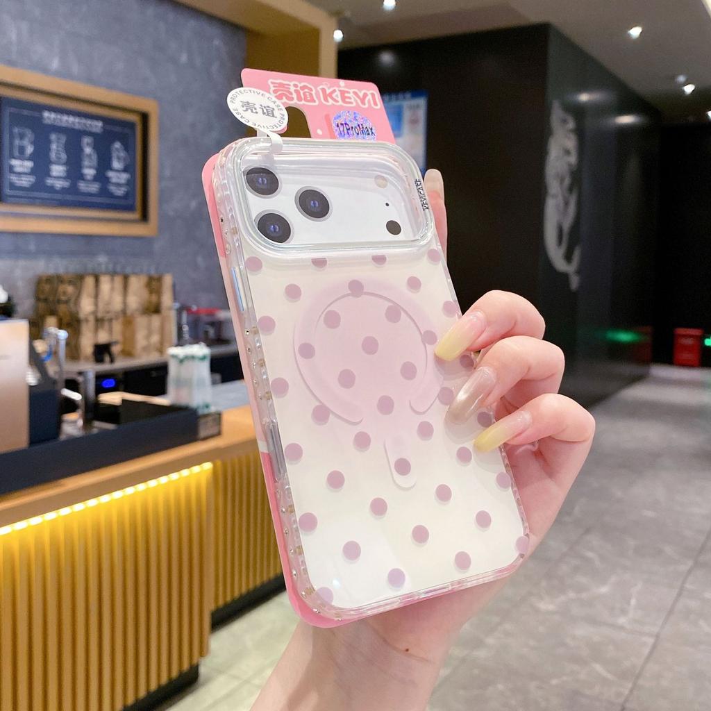 Applicable To iPhone17proMax Carat Magnetic Mobile Phone Case Apple 15 Smudge Polka Dot 15 Protective Case