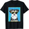 Schnauzer Portrait Pop Art Dog with Sunglasses T-Shirt