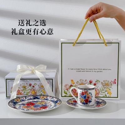 Böhmische Kaffeetasse Paar Tasse Keramik Familie Wohnzimmer Nachmittagstee-Set mit Trinkwasser Kaffeetasse Untertassenset
