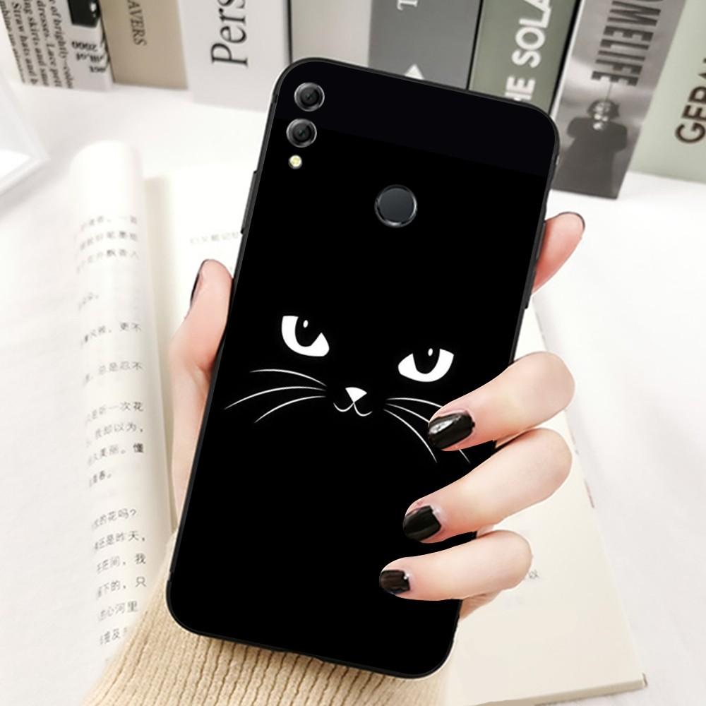Cute Cat Line Phone Case For Huawei Honor 10 lite 9 20 7A 9X 30 50 60 70 pro plus Soft Silicone Cover