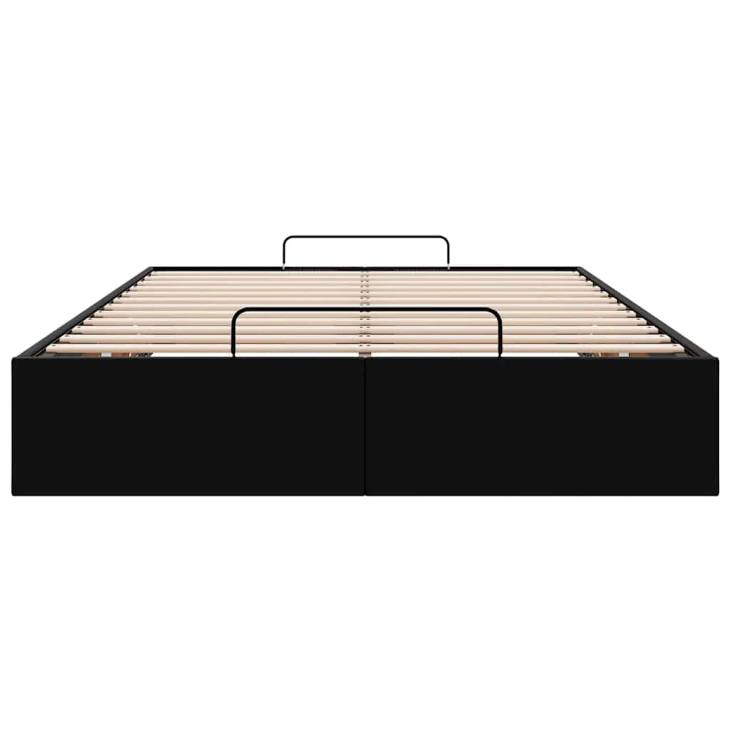 Ottoman Bed without Mattress Black 120x200 cm Faux Leather