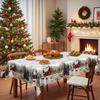 Santa Claus Reindeer Snow Waterproof And Oil-Proof Leave-In Rectangular/Round Dining Table Cloth, Coffee Table Tablecloth