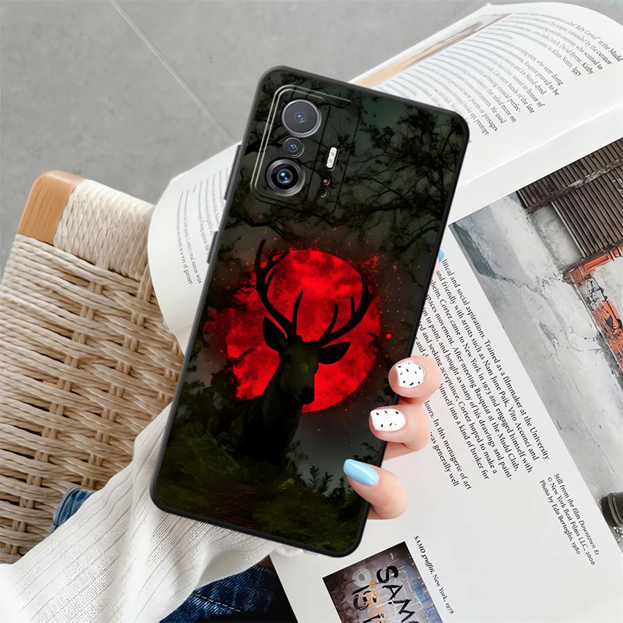 Dark Patterned Deer Funda Phone Cover Case for Xiaomi Mi 12 11 12T Pro 14 12X 10T 13 Lite 11T