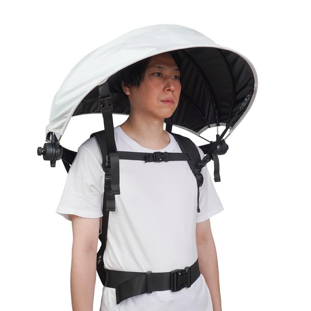 

THANKO Защита от жары Уличный рабочий зонт Затеняющий Складной Защита от УФ-лучей Белый Черный Зонт-рюкзак Мужской Свободные руки (белый) белый