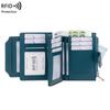 Women's RFID Soft Leather Short Wallet - Lychee Pattern, Zipper Closure, Card Holder, Fashionable Design