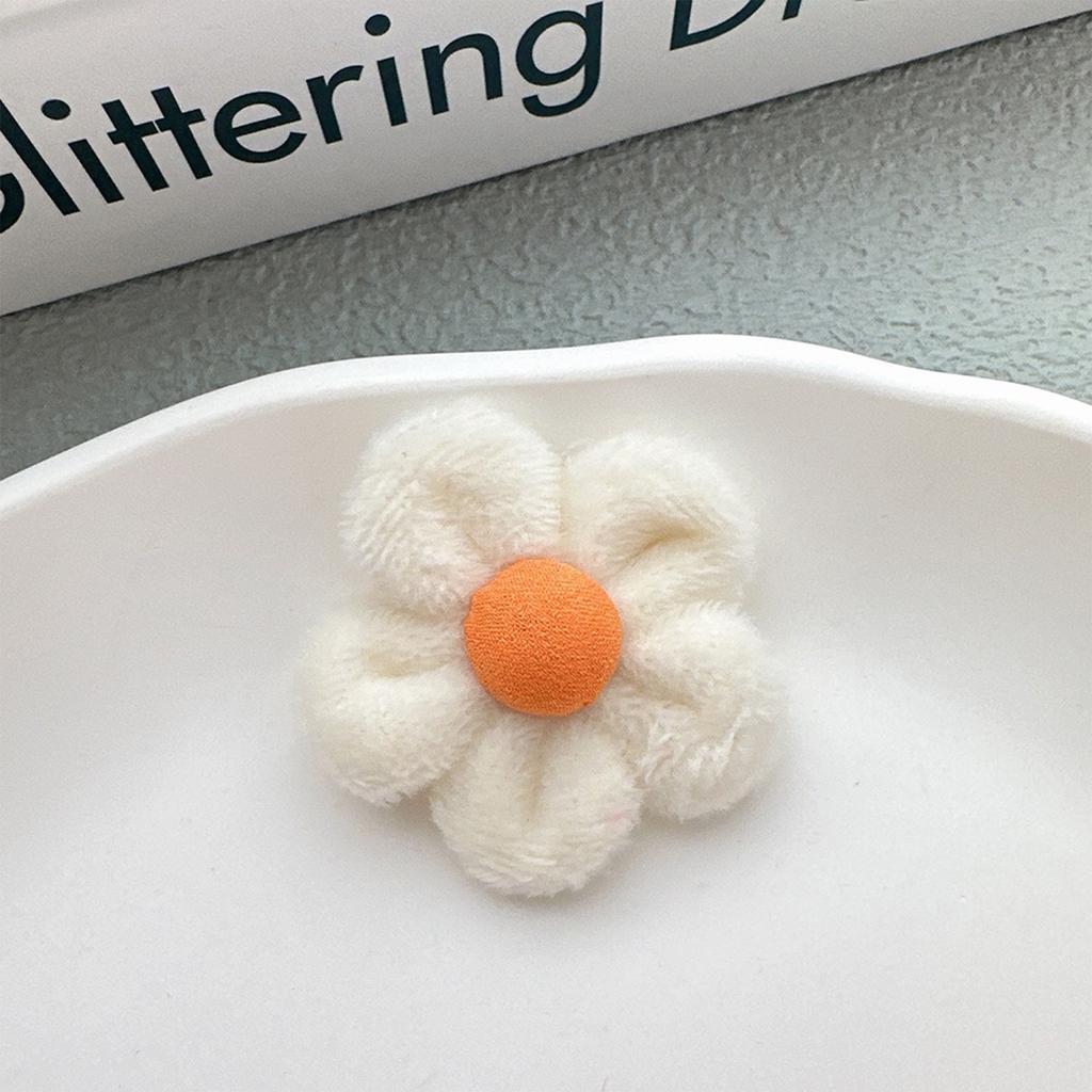 20Pcs 48mm Flower Embellishment With Button For Clothes Hat Patch Fabric Sewing Craft Headwear Hair Clips Decor Accessories