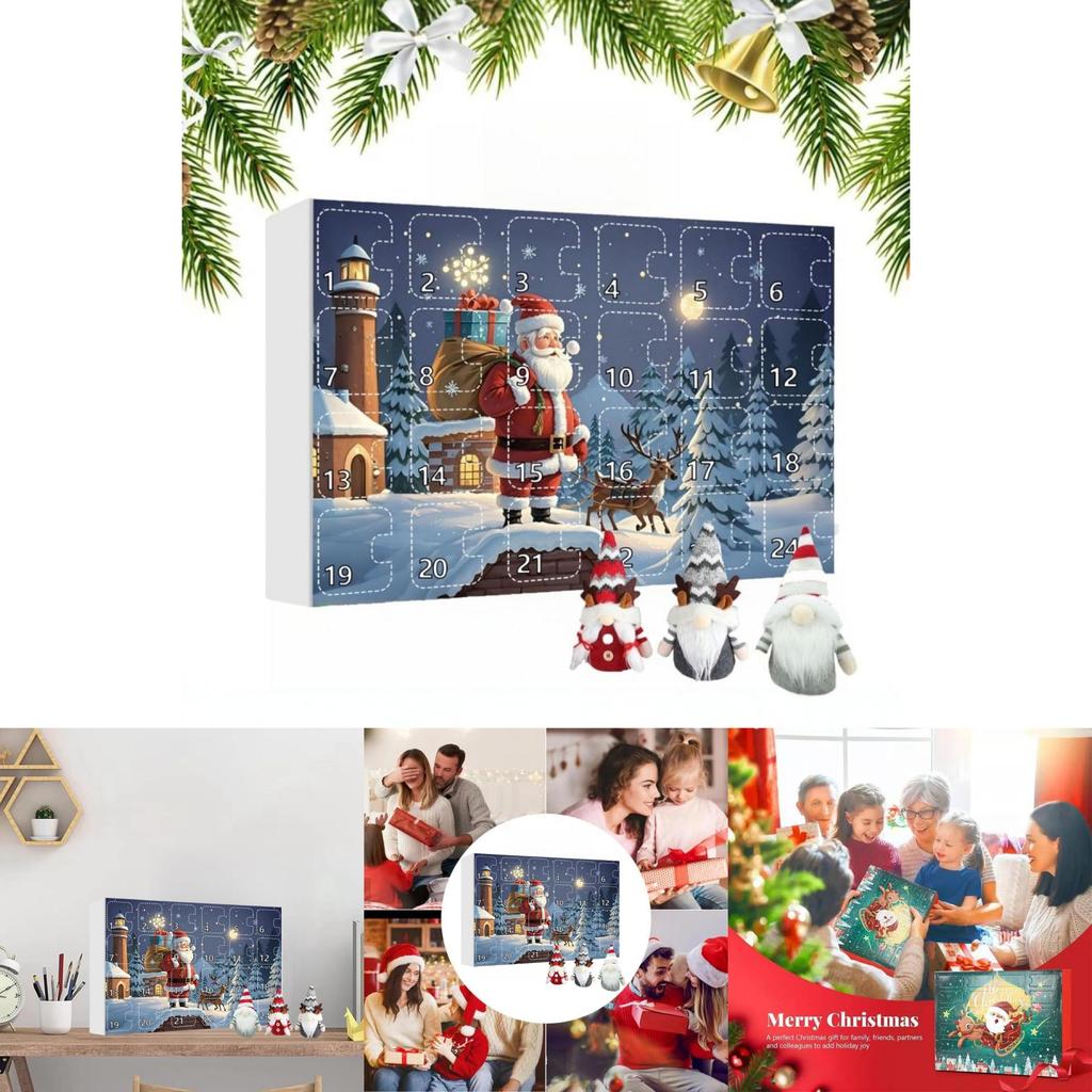 Adorable Christmas Gnome Countdown Advent Calendar Blind Box Toy Set For