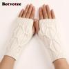 Botvotee Sleeves for Women Y2k Accessories Free Shipping Arm Warmers Short Sleeves Knitted Fingerless Gloves Winter Arm Guard