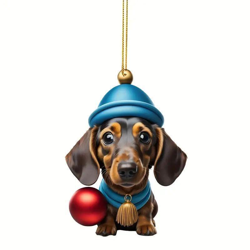 Playful Christmas Acrylic Dog Decoration Ideal For Unique Car Ornament Ideas Gift