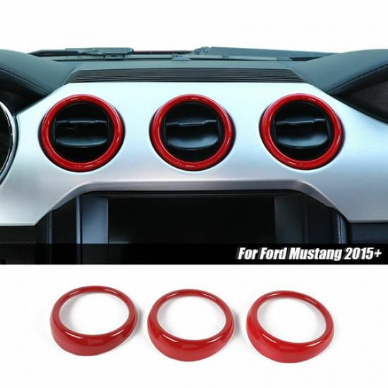 Air Conditioner Vent Outlet Frame Cover Trim for Ford Mustang 15+ Red Accessorie