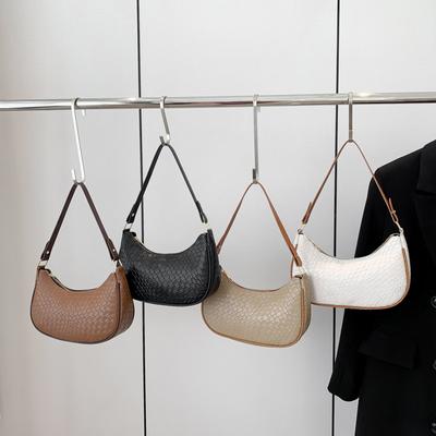 Spring Trendy Textured Handbag for Women New Style Fashionable Simple Niche Retro Woven Patterned Single-shoulder Armpit Bag