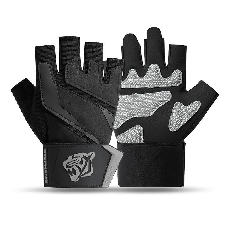 Fitness half-finger gloves outdoor riding breathable mountaineering non-slip and wear-resistant fitness shock-absorbing sports gloves