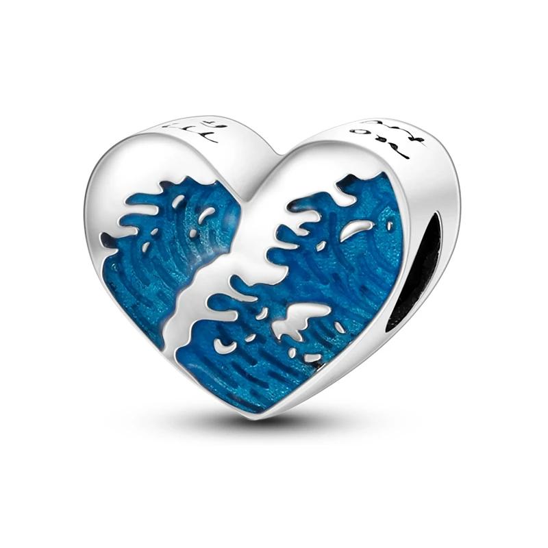 Blue Charms Series Copper Universe Butterfly Angel Spinning Eye Beads Fit Original Bracelet Diy Jewelry Women Gift