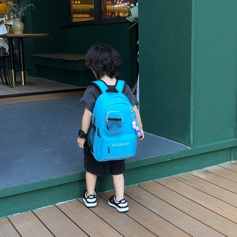 Modern Korean Style Kids Canvas Backpack Lightweight Large Capacity For School Age 3 To 6 Years