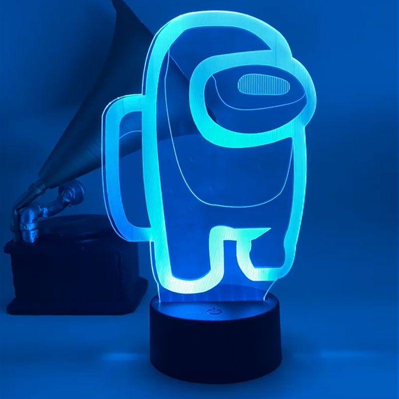 

Impostor Light Night 3d Illusion Led Bedside Lamp Xmas Gift Decor Home A-Black Base,7 Color No Remote